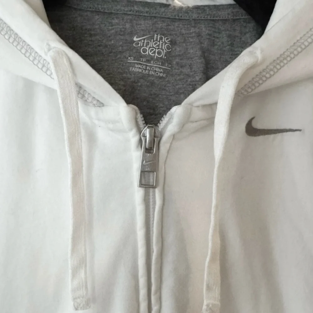 💕NIKE The Athletic Dept. 100% Cotton Long Sleeve Hoodie • White • Size XS - Picture 5 of 8